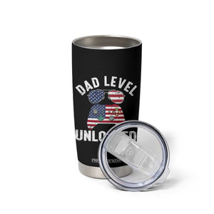Dad Level Unlocked Tumbler Cup New Dad Gamer American Flag 4th of July TS14 Print Your Wear