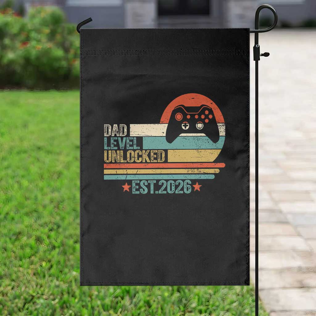 Dad Level Unlocked Garden Flag Funny New Dad Gaming Gamer 2026 TS14 Print Your Wear