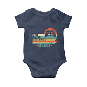 Dad Level Unlocked Baby Onesie Funny New Dad Gaming Gamer 2026 TS14 Navy Print Your Wear