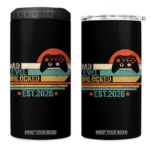 Dad Level Unlocked 4 in 1 Can Cooler Tumbler Funny New Dad Gaming Gamer 2026 TS14 One Size: 16 oz Black Print Your Wear