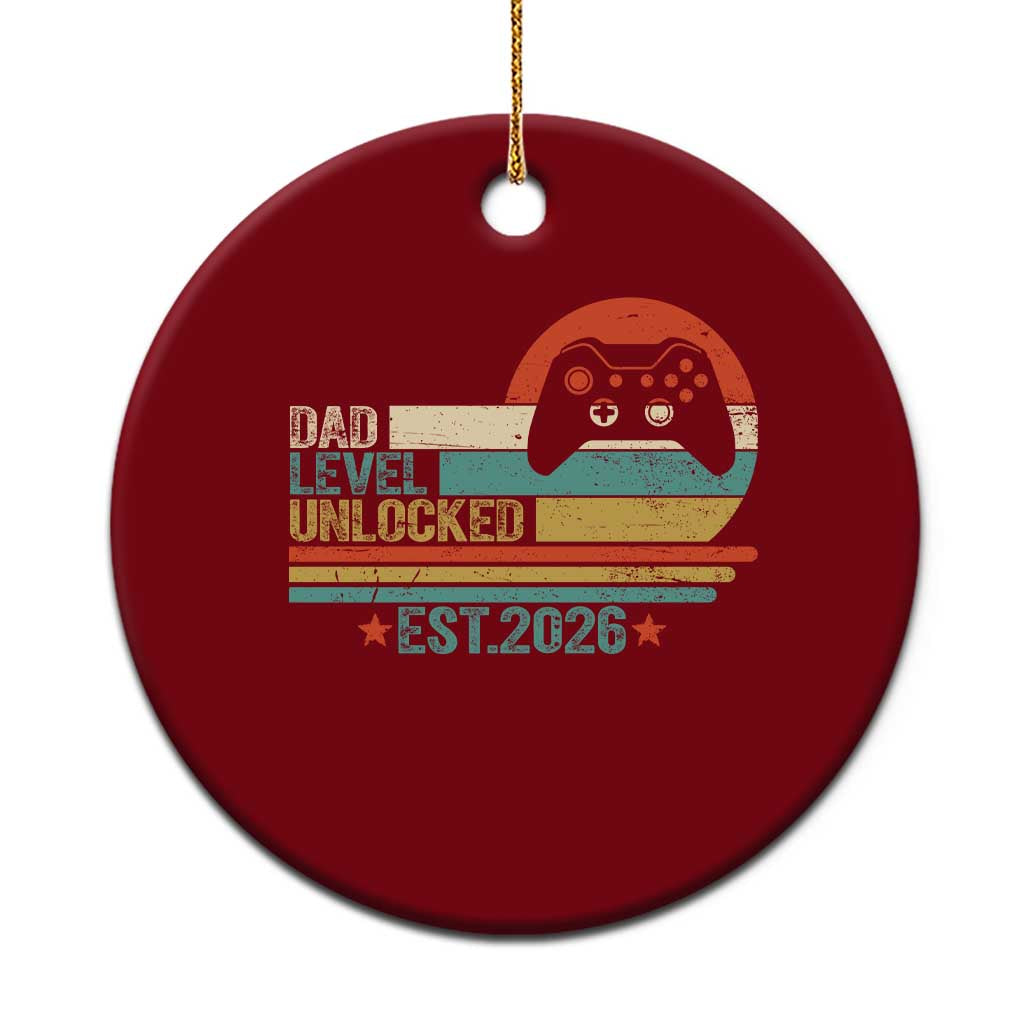 Dad Level Unlocked Ceramic Ornament Funny New Dad Gaming Gamer 2026 TS14 1pc Red Print Your Wear