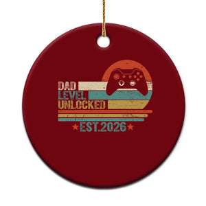 Dad Level Unlocked Ceramic Ornament Funny New Dad Gaming Gamer 2026 TS14 1pc Red Print Your Wear