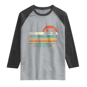 Dad Level Unlocked Raglan Shirt Funny New Dad Gaming Gamer 2026