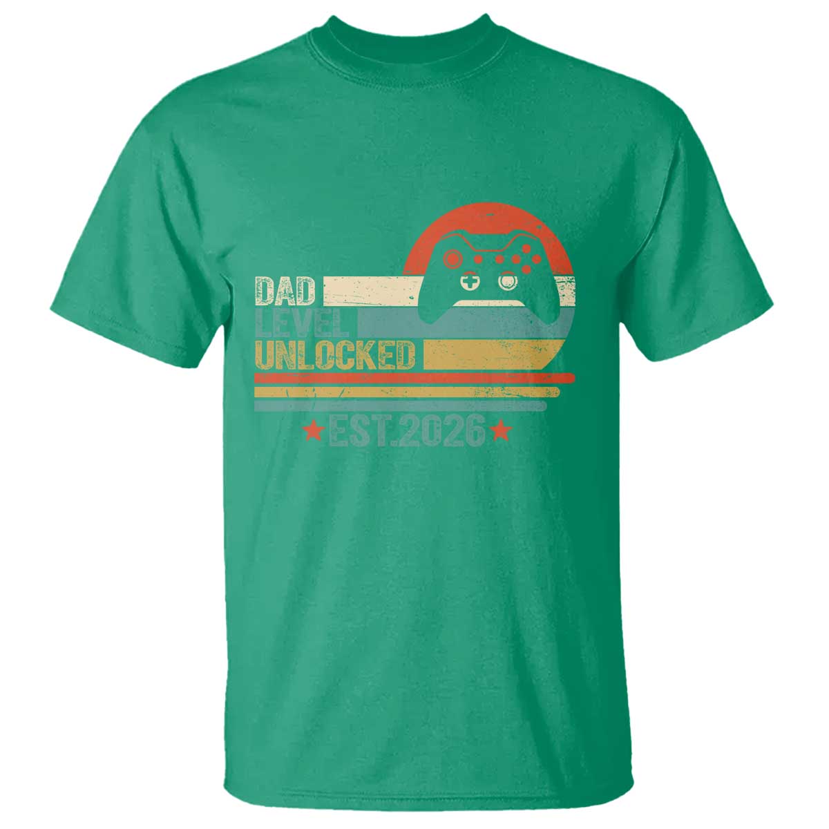 Dad Level Unlocked T Shirt Funny New Dad Gaming Gamer 2026 TS14 Irish Green Print Your Wear