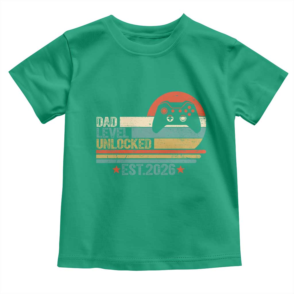 Dad Level Unlocked Toddler T Shirt Funny New Dad Gaming Gamer 2026 TS14 Irish Green Print Your Wear