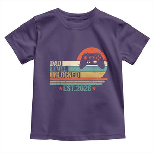 Dad Level Unlocked Toddler T Shirt Funny New Dad Gaming Gamer 2026 TS14 Purple Print Your Wear