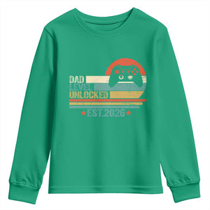 Dad Level Unlocked Youth Sweatshirt Funny New Dad Gaming Gamer 2026 TS14 Irish Green Print Your Wear
