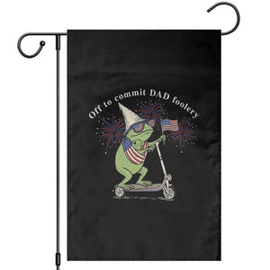 New Dad Frog 4th of July Garden Flag Off to Commit Dad Foolery TS14 Black Print Your Wear