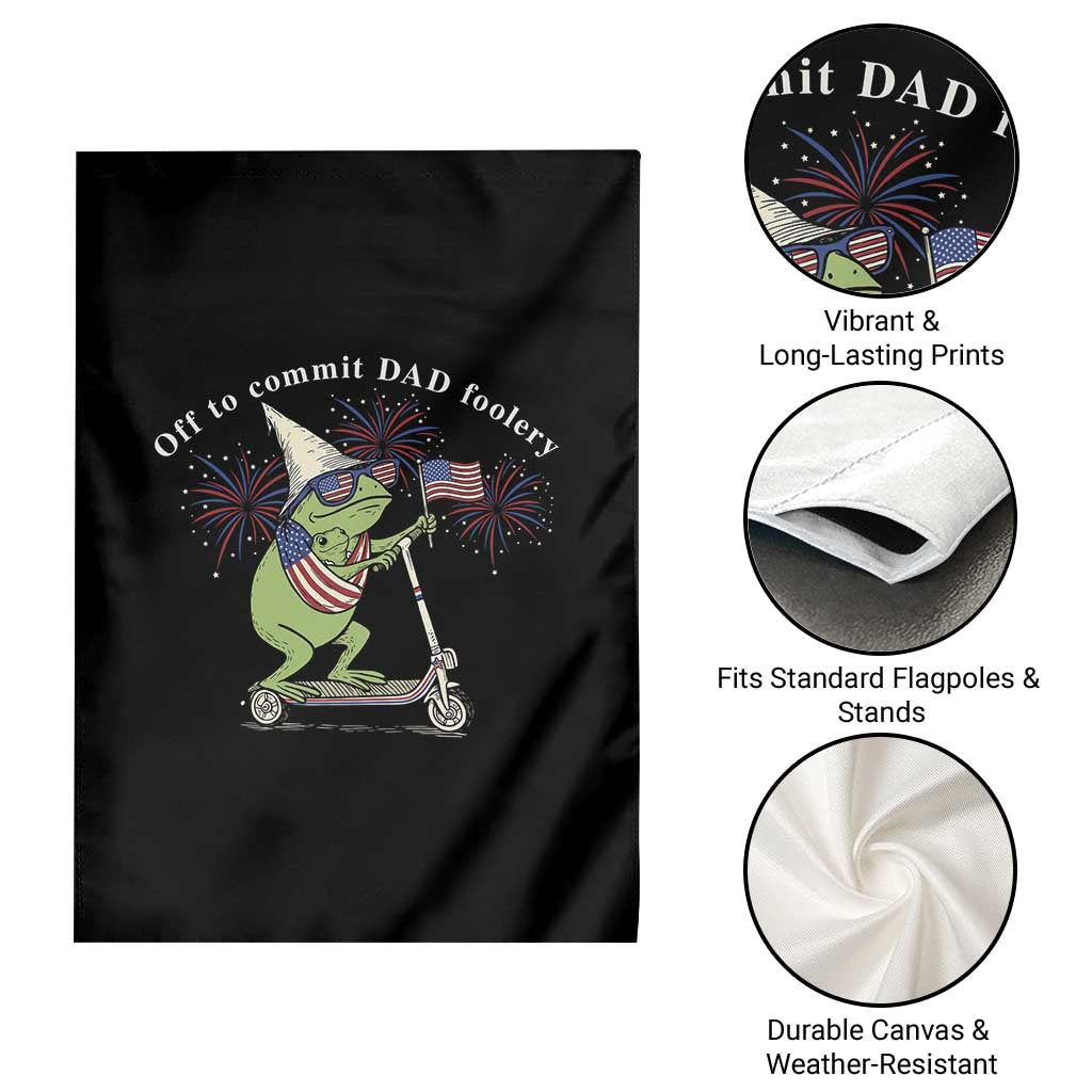 New Dad Frog 4th of July Garden Flag Off to Commit Dad Foolery TS14 Print Your Wear