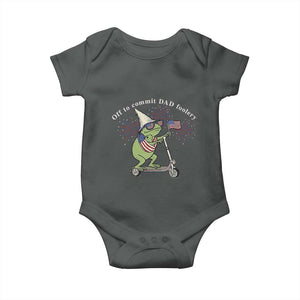 New Dad Frog 4th of July Baby Onesie Off to Commit Dad Foolery TS14 Dark Heather Print Your Wear