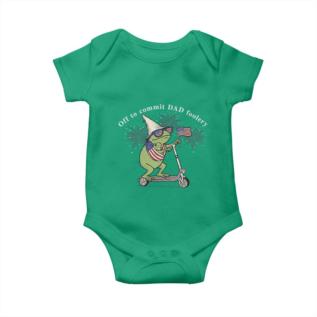New Dad Frog 4th of July Baby Onesie Off to Commit Dad Foolery TS14 Irish Green Print Your Wear