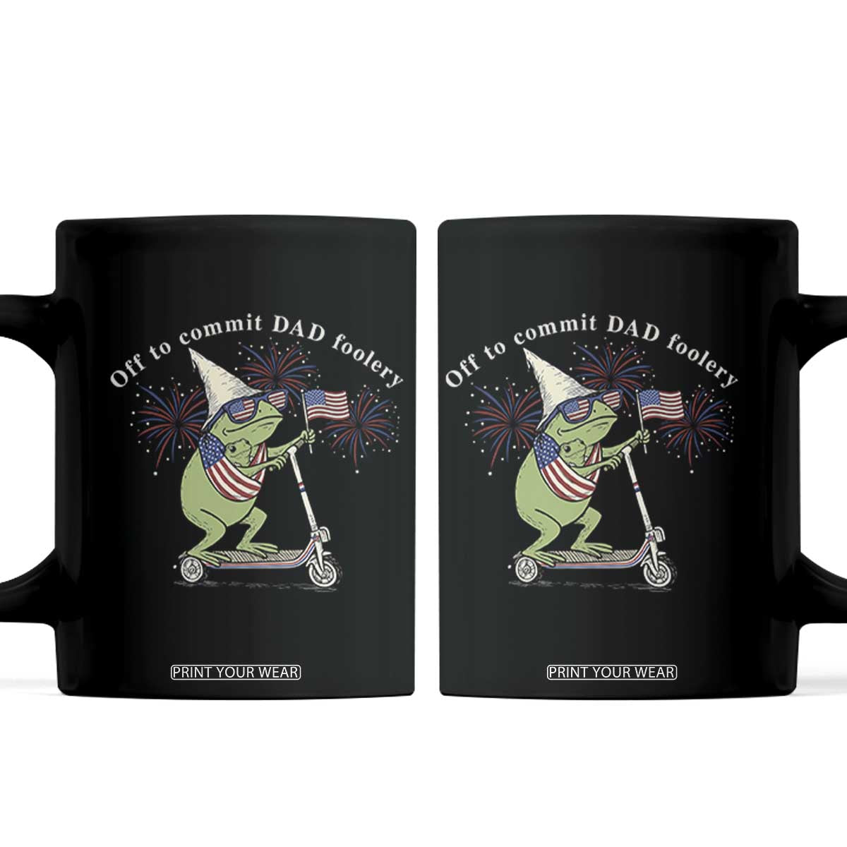 New Dad Frog 4th of July Coffee Mug Off to Commit Dad Foolery