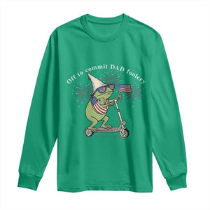 New Dad Frog 4th of July Long Sleeve Shirt Off to Commit Dad Foolery TS14 Irish Green Print Your Wear