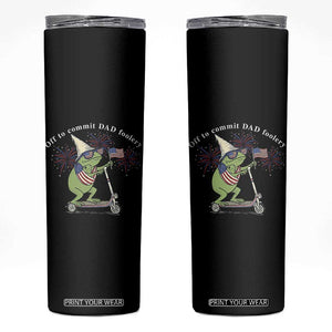 New Dad Frog 4th of July Skinny Tumbler Off to Commit Dad Foolery TS14 Black Print Your Wear