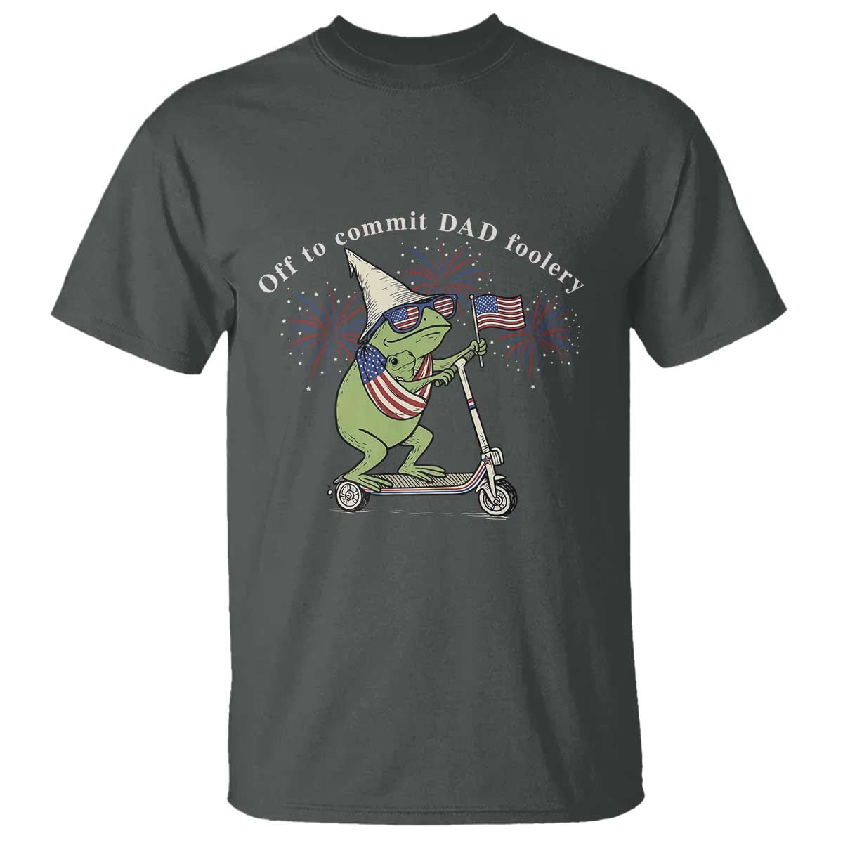 New Dad Frog 4th of July T Shirt Off to Commit Dad Foolery