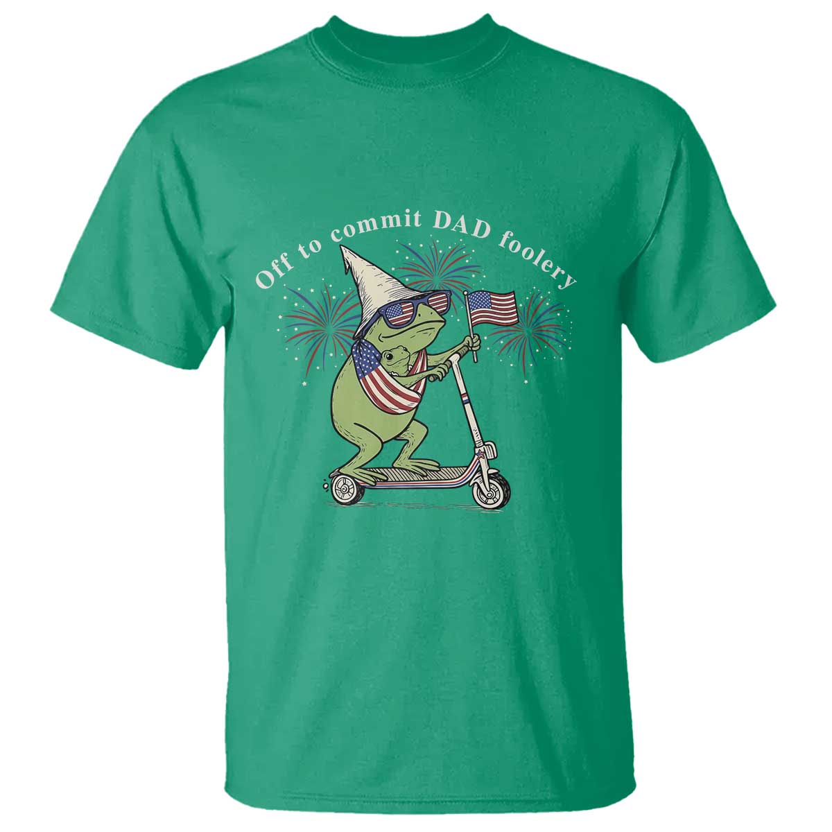 New Dad Frog 4th of July T Shirt Off to Commit Dad Foolery