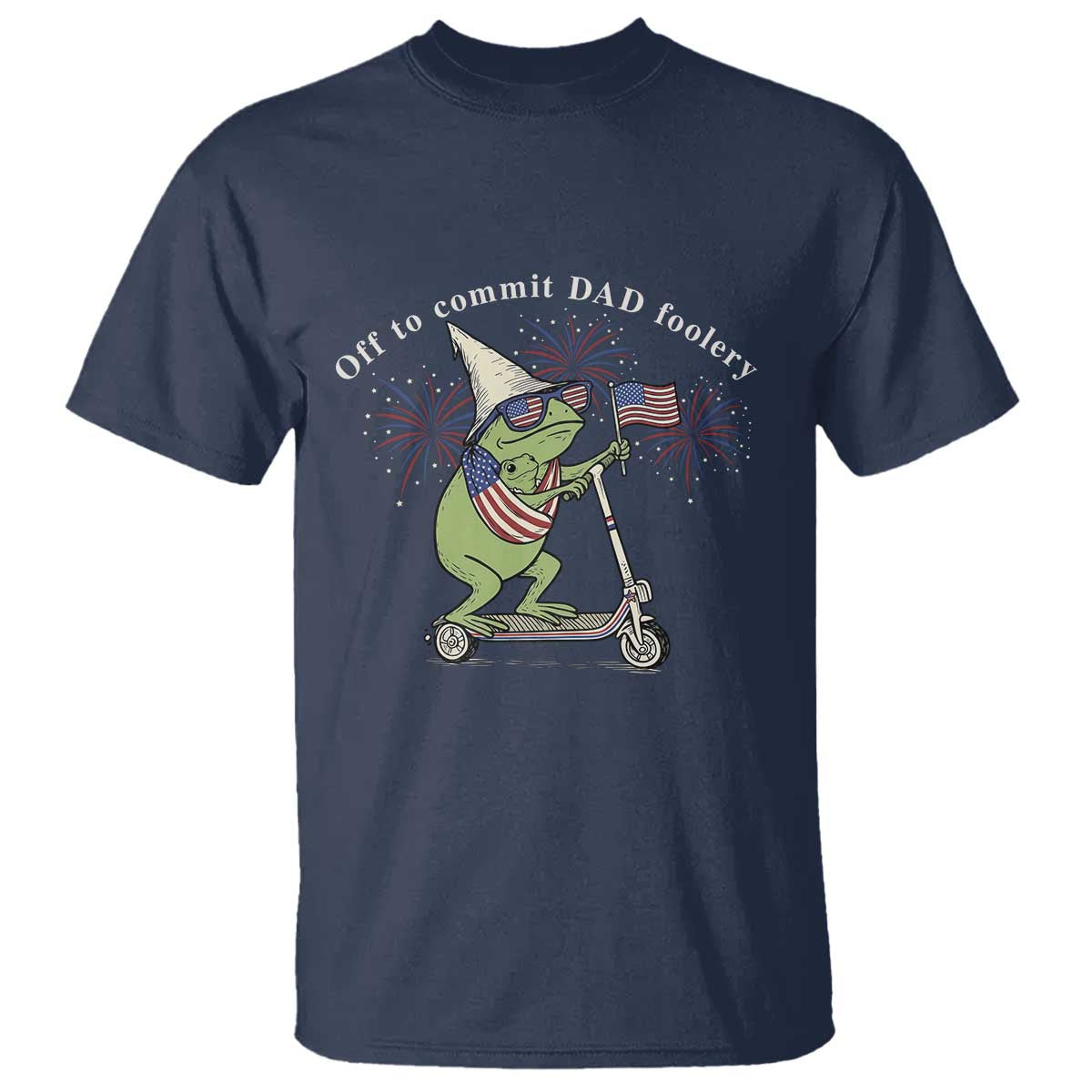 New Dad Frog 4th of July T Shirt Off to Commit Dad Foolery
