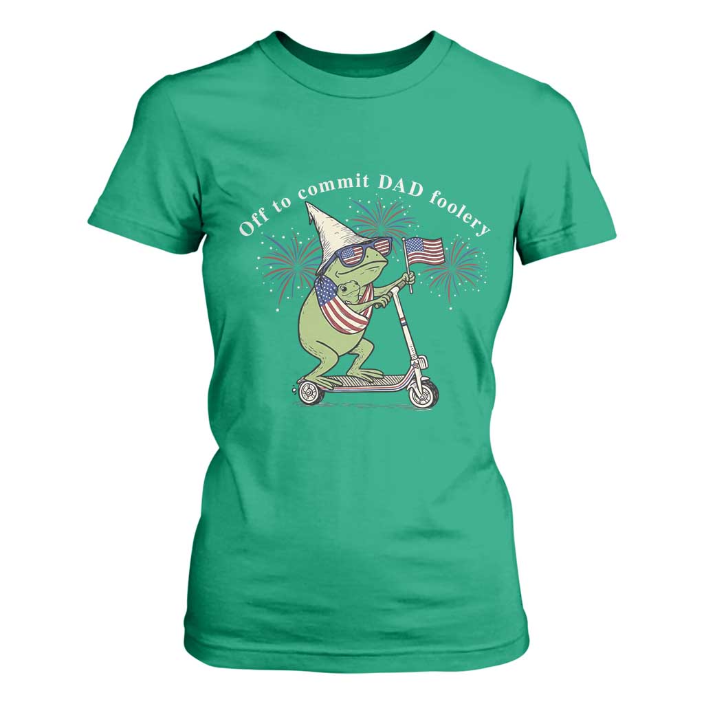 New Dad Frog 4th of July T Shirt For Women Off to Commit Dad Foolery TS14 Irish Green Print Your Wear