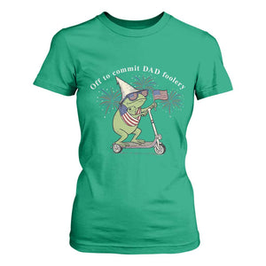 New Dad Frog 4th of July T Shirt For Women Off to Commit Dad Foolery TS14 Irish Green Print Your Wear