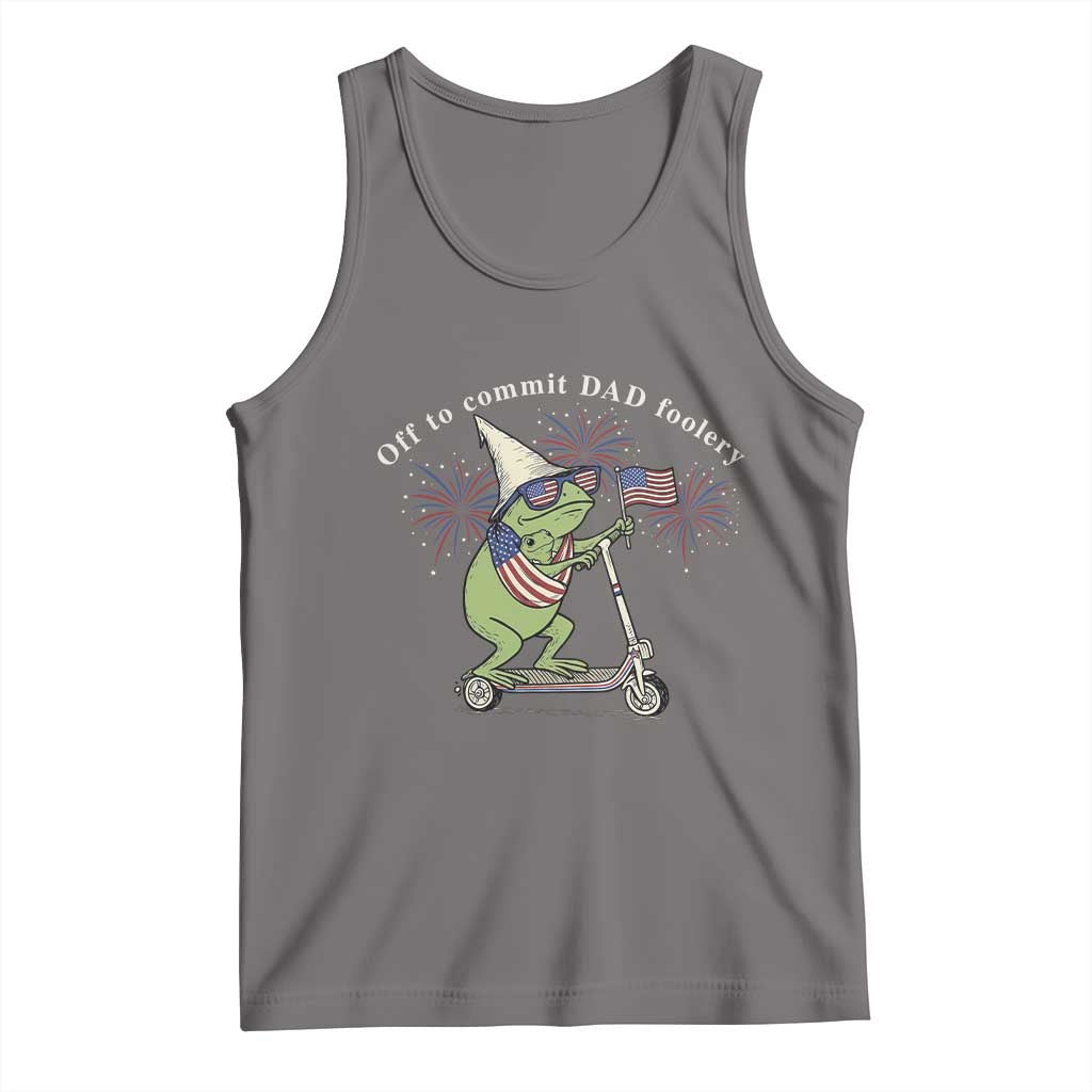 New Dad Frog 4th of July Tank Top Off to Commit Dad Foolery