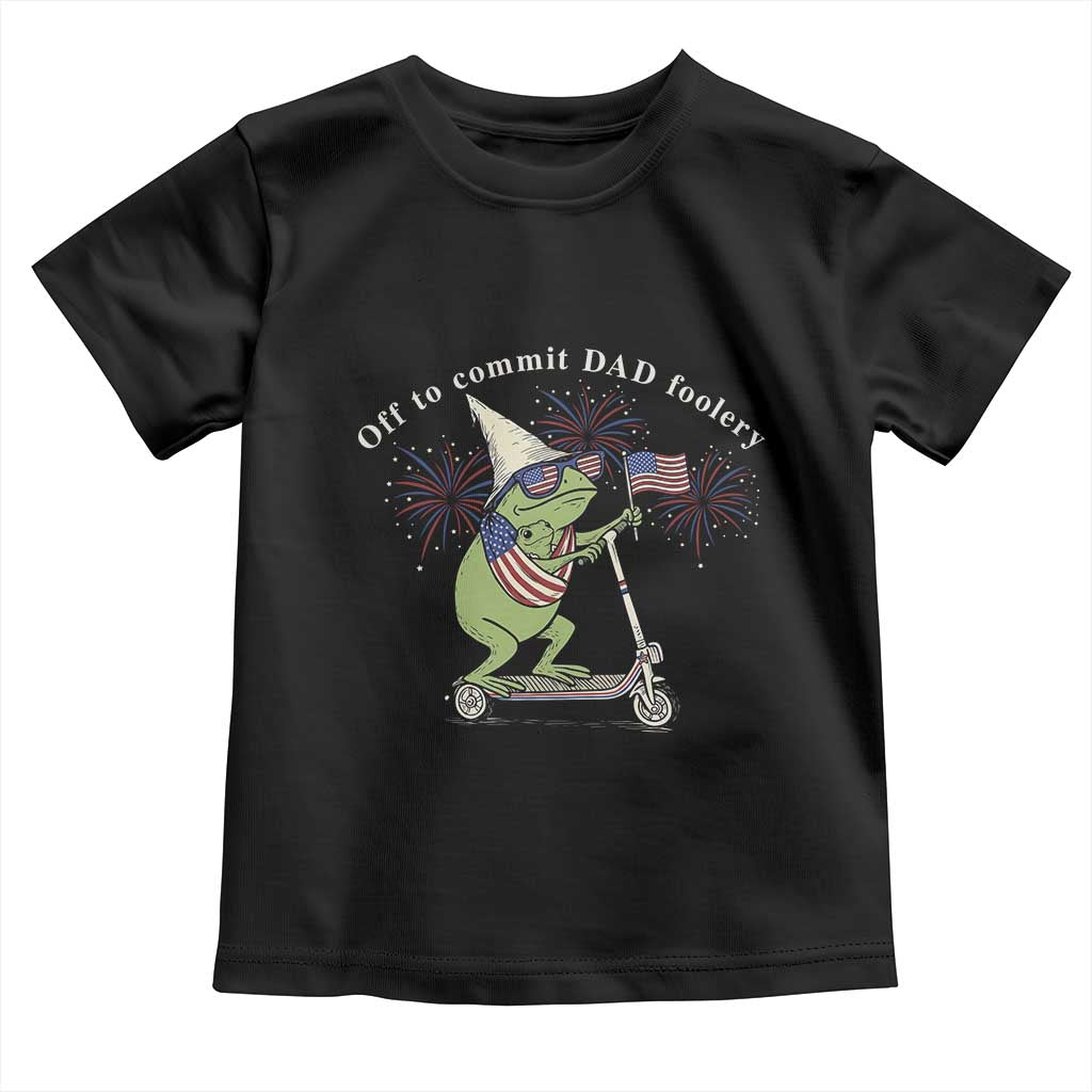New Dad Frog 4th of July Toddler T Shirt Off to Commit Dad Foolery