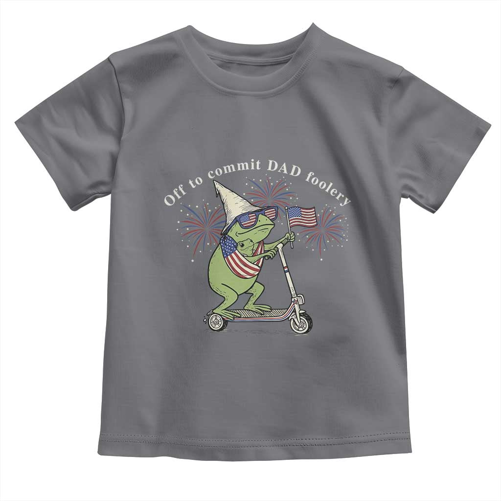 New Dad Frog 4th of July Toddler T Shirt Off to Commit Dad Foolery