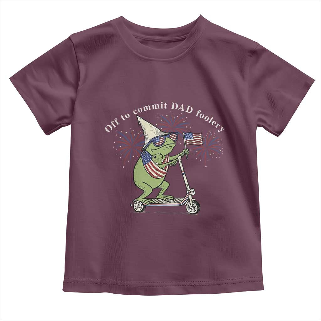 New Dad Frog 4th of July Toddler T Shirt Off to Commit Dad Foolery