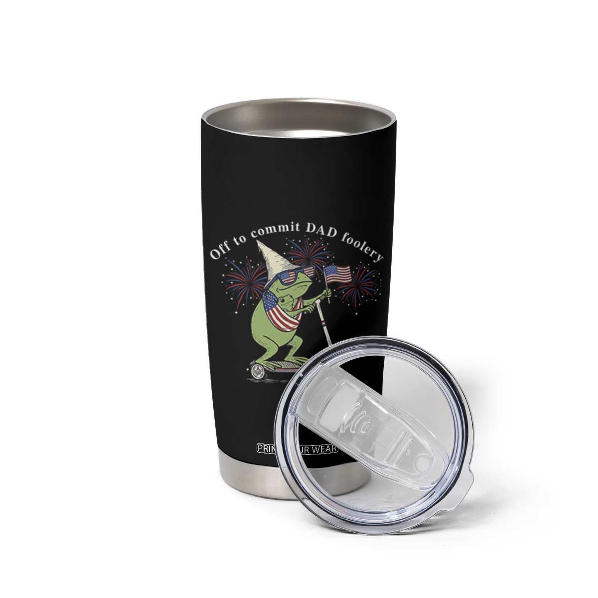 New Dad Frog 4th of July Tumbler Cup Off to Commit Dad Foolery TS14 Print Your Wear