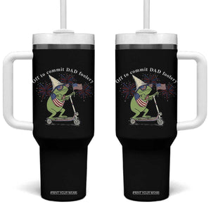 New Dad Frog 4th of July Tumbler With Handle Off to Commit Dad Foolery TS14 One Size: 40 oz Black Print Your Wear