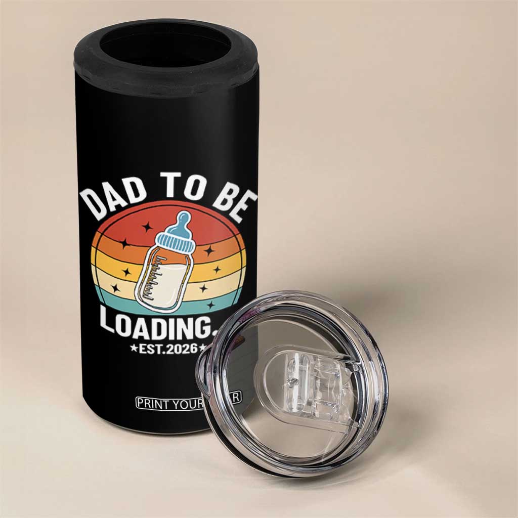 Dad to Be 2026 4 in 1 Can Cooler Tumbler Funny Pregnancy Announcement Gift TS14 Print Your Wear