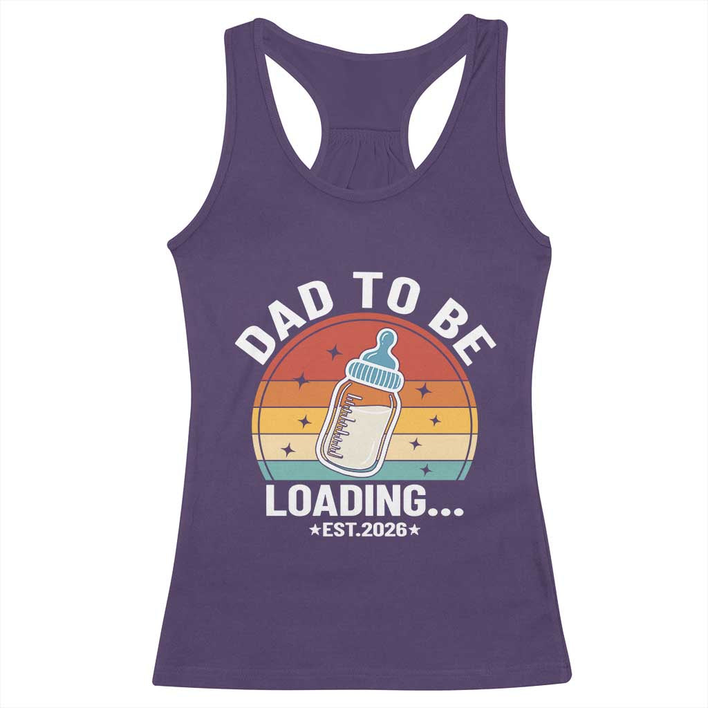 Dad to Be 2026 Racerback Tank Top Funny Pregnancy Announcement Gift TS14 Purple Print Your Wear