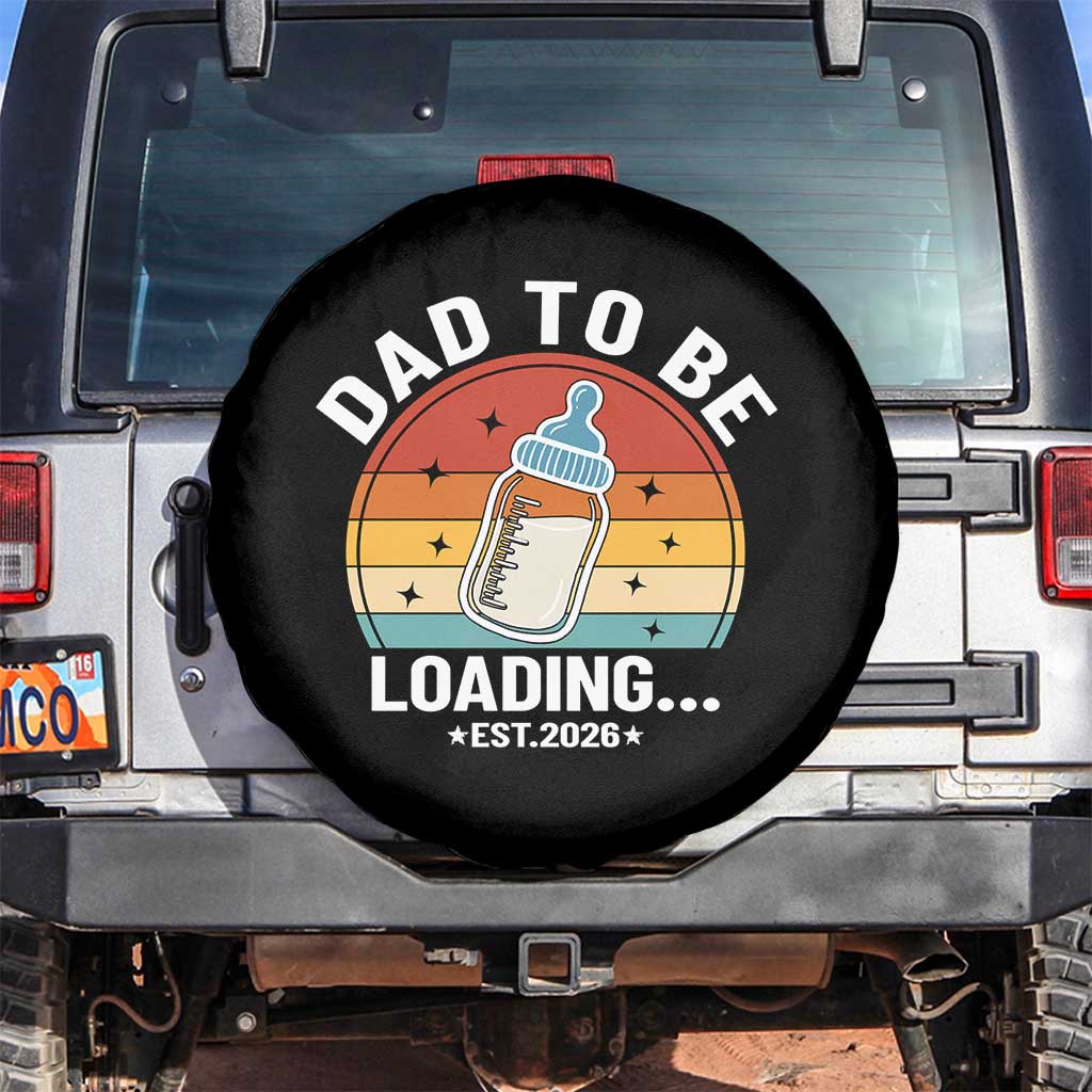Dad to Be 2026 Spare Tire Cover Funny Pregnancy Announcement Gift TS14 No hole Black Print Your Wear