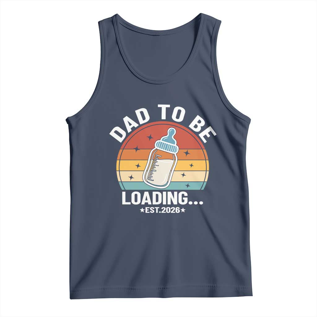 Dad to Be 2026 Tank Top Funny Pregnancy Announcement Gift TS14 Navy Print Your Wear