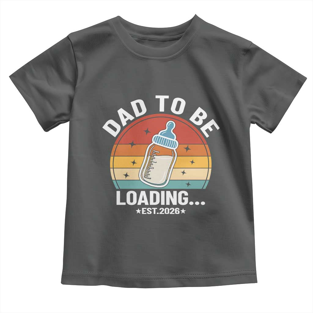 Dad to Be 2026 Toddler T Shirt Funny Pregnancy Announcement Gift TS14 Dark Heather Print Your Wear