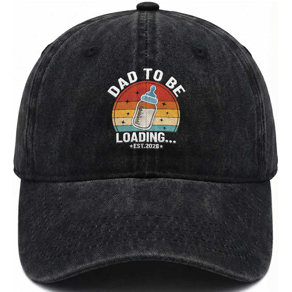 Dad to Be 2026 Washed Cotton Baseball Cap Funny Pregnancy Announcement Gift