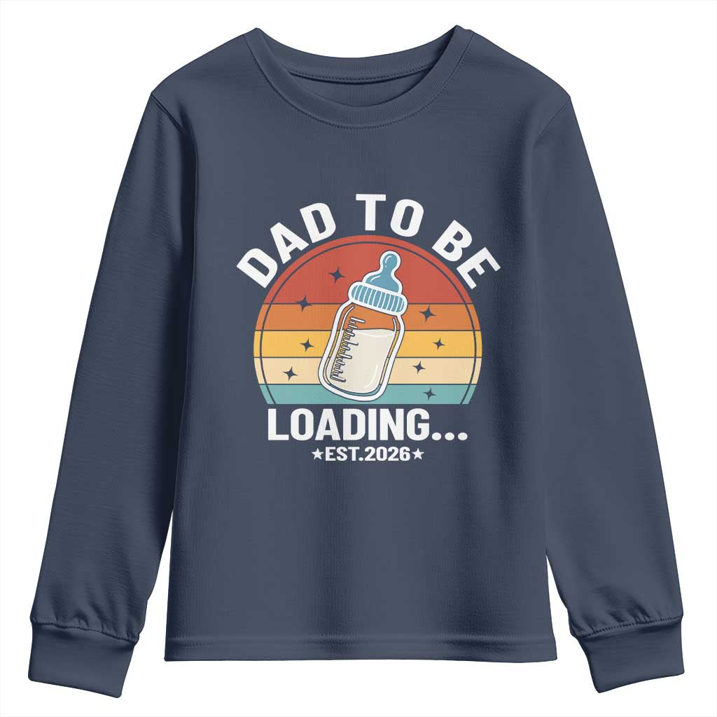 Dad to Be 2026 Youth Sweatshirt Funny Pregnancy Announcement Gift TS14 Navy Print Your Wear