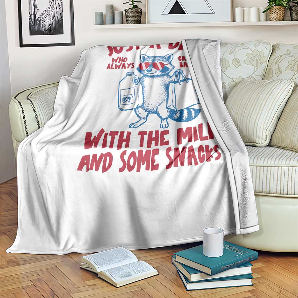 Just Dad Who Always Came Back With The Milk Throw Blanket Funny Raccoon Dad TS14 Print Your Wear