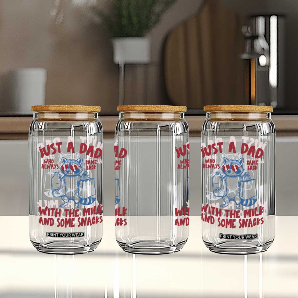 Just Dad Who Always Came Back With The Milk Glass Can Funny Raccoon Dad TS14 Print Your Wear