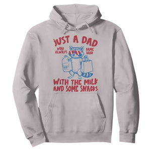Just Dad Who Always Came Back With The Milk Hoodie Funny Raccoon Dad TS14 Ice Gray Print Your Wear