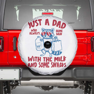 Just Dad Who Always Came Back With The Milk Spare Tire Cover Funny Raccoon Dad TS14 White Print Your Wear
