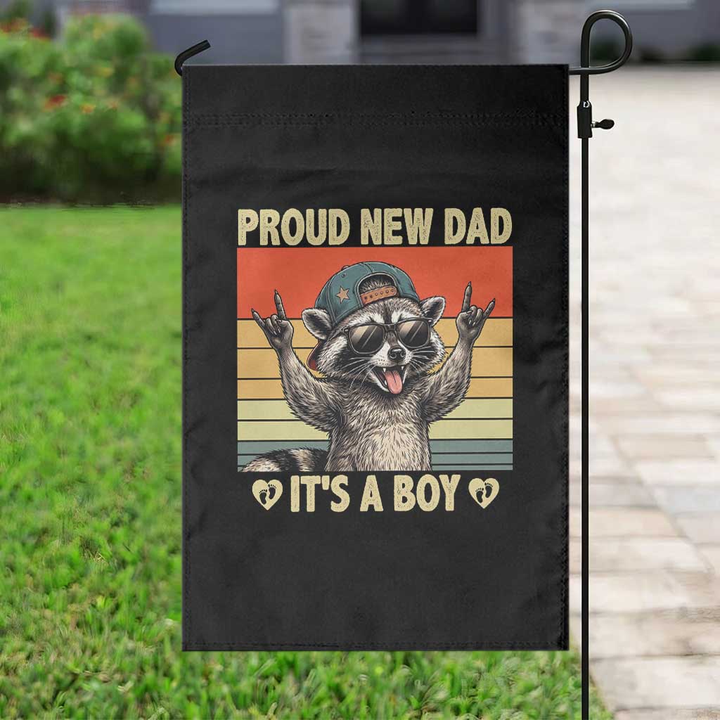 Proud New Dad It's A Boy Garden Flag Funny Raccoon Humor Father's Day TS14 Print Your Wear