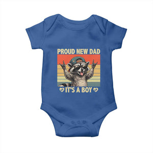 Proud New Dad It's A Boy Baby Onesie Funny Raccoon Humor Father's Day TS14 Royal Blue Print Your Wear