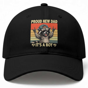 Proud New Dad It's A Boy Baseball Cap Funny Raccoon Humor Father's Day TS14 Print Your Wear