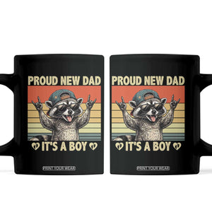 Proud New Dad It's A Boy Coffee Mug Funny Raccoon Humor Father's Day