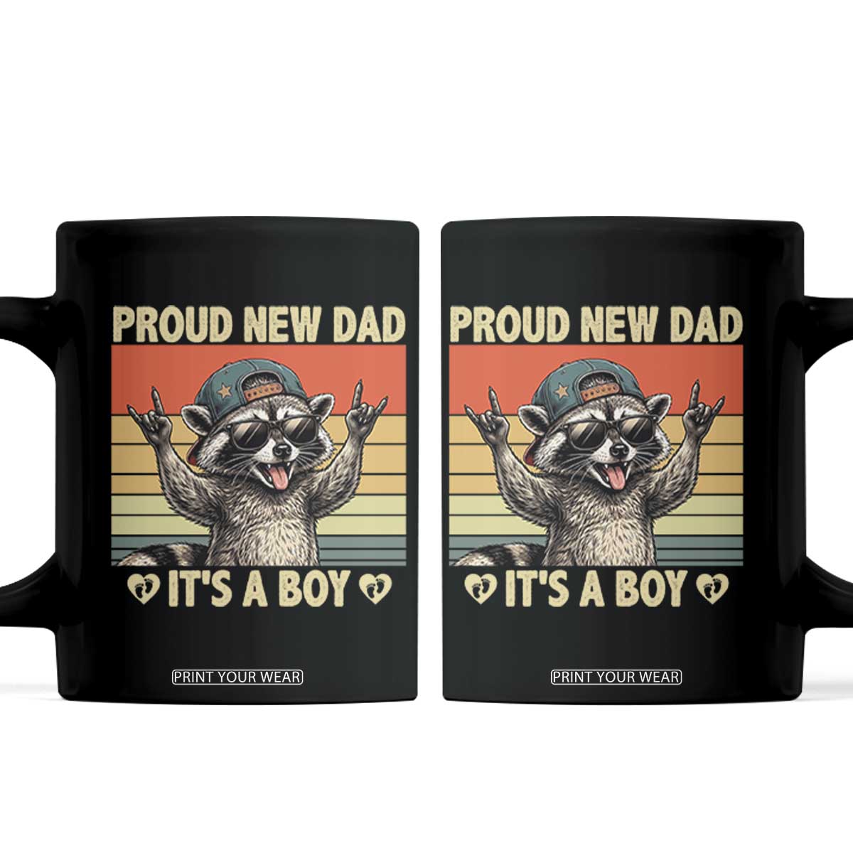 Proud New Dad It's A Boy Coffee Mug Funny Raccoon Humor Father's Day