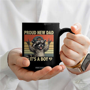 Proud New Dad It's A Boy Coffee Mug Funny Raccoon Humor Father's Day