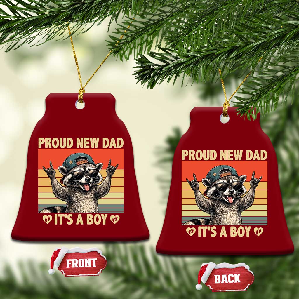 Proud New Dad It's A Boy Ceramic Ornament Funny Raccoon Humor Father's Day