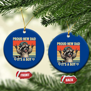 Proud New Dad It's A Boy Ceramic Ornament Funny Raccoon Humor Father's Day