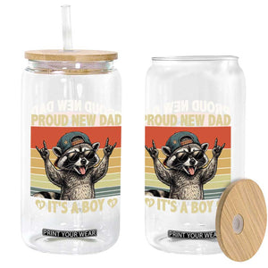 Proud New Dad It's A Boy Glass Can Funny Raccoon Humor Father's Day TS14 Print Your Wear