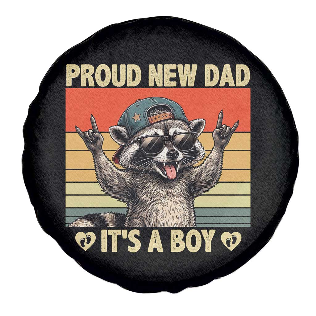 Proud New Dad It's A Boy Spare Tire Cover Funny Raccoon Humor Father's Day TS14 Print Your Wear